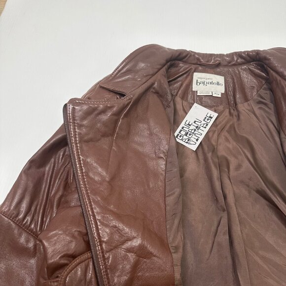 Vintage Bagatelle Leather Bomber Jacket M - Picture 5 of 5